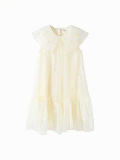 Balabala 女童网纱连衣裙，儿童夏季连衣裙，2025新款时尚可爱款式