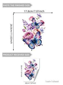1pc/1set 2pcs Spring Floral Series Toilet Decorative Sticker, Bathroom Decal, Multi-Scenario Use Stickers