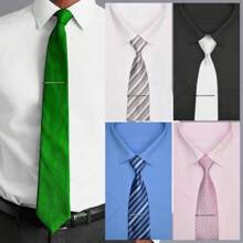 1 Stück/4 Stücke hochwertige koreanische Stil Kupfer Krawattenklammern, modische Herren Formal Business Silber Schwarz schmale Krawattenklammern, Hochzeit