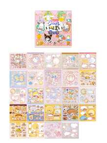 Sanrio Sanrio Kuromi Hello Melody Cinnamoroll Cartoon Character Kitty Cat Collection Cute Sticker Book Cartoon Handbook DIY Stickers (Some Parts May Be Random)