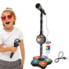 Karaoke Gaming Microphone Toys With Stand,Microphone Toys With Data Adapter To Connect Mp3, Mp4(39Inch)
