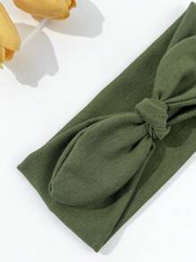 1 pieza Diadema ancha de mujer con orejas de conejo, diadema de unicolor linda y dulce para niñas, diadema elástica con lazo turbante diadema banda para sudar