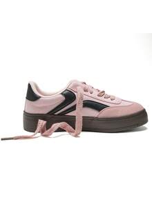 DareSee Giày lười đế bằng màu hồng, giày thể thao thường ngày, phong cách sinh viên, giày nữ đa năng (size nhỏ hơn 1 size) Quà tặng mùa thu đông cho lễ hội âm nhạc Y2K-Fest Trở lại trường học - Hồng - Xem 11