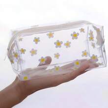 1/2 piezas Bolsa de cosméticos con patrón floral pequeño, estuche portátil de artículos de tocador adecuado para mujeres para viajes, vacaciones y uso diario
