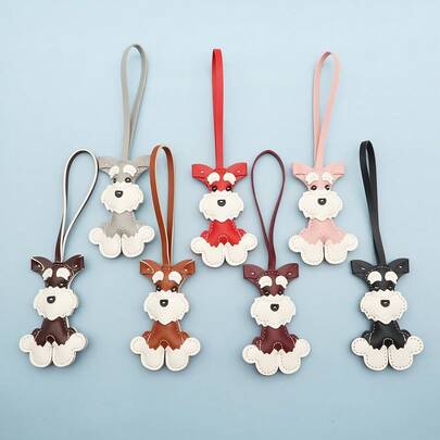 1-3pcs/Set Creative Cartoon Mascot Schnauzer Color Matching PU Casual Cute And Interesting Decorative Wristband, Backpack Decoration, Shoulder Bag Pendant, Messenger Bag Pendant, Handbag, Car Pendant, Car Key Chain, Luggage Tag, DIY Home Decoration, Suitable For Students, Office Ladies, Dating, Vacation, Travel; A For Girlfriend's Favorite, Mother, Children, Lucky Schnauzer School Car Accessories Goth Y2k Christmas Gift Ideas Bag Accessories Lanyards With Id Holder Car Accessories Bag Charms Car Accessories Teacher Sister