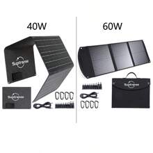 40W/60W Solar-Panel Ladegerät, faltbarer Tasche, faltbares monokristallines Solarpanel für Outdoor Camping, USB-Port, IP67 wasserdicht, Wandern, Notfall-Ladung, reisebereit Solarladegerät