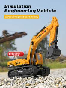 1件儿童玩具车塑料工程车挖掘机起重机装载卡车惯性车关节可动男孩女孩游戏节日礼物生日礼物