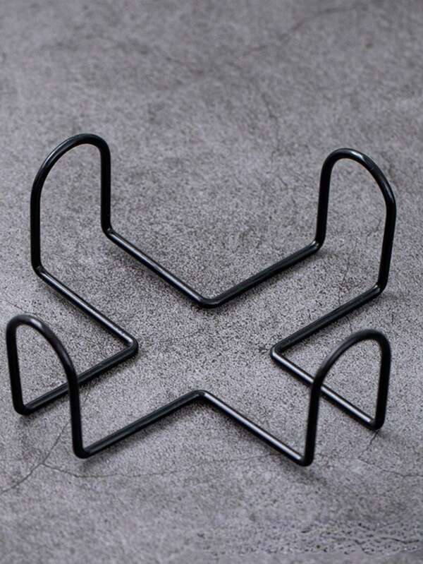 1pc Ceramic Coaster Holder Metal Stand, 4pcs/6pcs Coaster Set, Storage Rack, Suitable For Home Decor & Collection