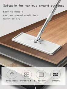 1 Set Family Cleaning Brush Kit Includes 3pcs Mop Cloths, Removable Mop Head, Extendable Handle With Bucket, Hand Wash Cloth, Suitable For Tile, Wood Flooring, Marble Mop Cleaning Supplies, Ideal Gift - Grey - View 9