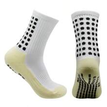 1 paire de chaussettes de sport antidérapantes pour le soccer/football, chaussettes de soccer/football pour adultes, chaussettes de sport pour la course, la randonnée, respirantes et rafraîchissantes