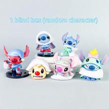 Disney Caja ciega de la serie Lucha de almohadas de Disney Lilo y Stitch - Caja misterio de figuras coleccionables, juguetes exquisitos y regalos decorativos, figuras de sorpresa únicas con detalles y accesorios intrincados (estilos aleatorios)