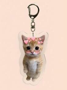 1 Uroczy model kota, smutny płaczący kociak z akrylowym brelokiem/torbą, smycz, prezent na imprezę, dekoracja telefonu komórkowego z motywem zwierzęcym, idealny prezent dla przyjaciół, akcesoria samochodowe, brelok do torby, plecak do szkoły, litera gotyckie, rok 2019