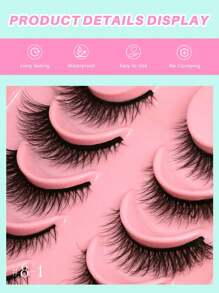 6 paia di ciglia finte per occhi a forma di gatto, ciglia volpe, ciglia allungate agli angoli degli occhi, ciglia finte in finta pelliccia di visone, aspetto naturale, estensioni di ciglia corte per il trucco