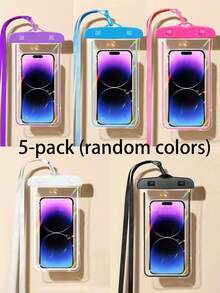 5pcs Portable Waterproof Luminous Phone Pouch, With Glow Sensitive Screen, Waterproof Diving Protective Case, Floating Phone Bag, Ideal For Summer Travel, Diving, Swimming, Beach Activities (Choose 1/2/3/5PCS) - Multicolor - View 15