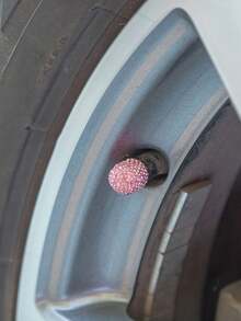 4pcs Diamond Studded Tire Valve Caps Universal Bling Car/Auto Wheel Tire Valve Stem Covers - Pink - View 11