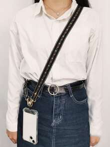 Fashionable Floral Nylon Phone Lanyard Necklace With Pearl Pendant Bracelet, Compatible Universal Accessory - Floral Necklace - View 9