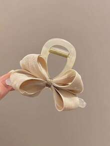 1 件装简约布艺蝴蝶结发爪，发爪半髻发夹女士发夹发夹发夹发夹发夹，爪夹秋冬发饰女士度假装女士