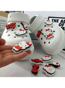 Sanrio ديكور حذاء (6 قطع/12 قطعة) - مناسب للرجال/النساء من سانريو هالو كيتي , الاسطول وأنيق قابل للفصل ، مناسب لارتداء الكلوغز والصنادل في الربيع والصيف