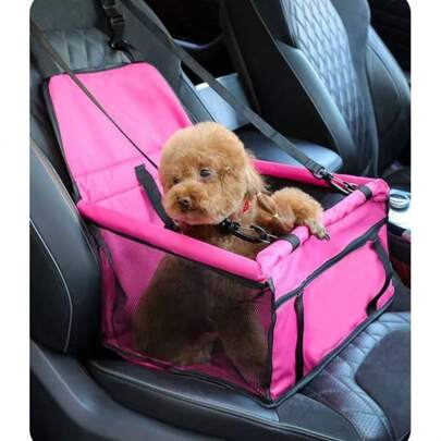 1 Stück Hundeautositz und Reisegurt - Oxford atmungsaktiv faltbar weich waschbar Haustierträger mit Gurt und verstellbaren Schultergurten, ermöglicht sicheres Autofahren und bietet Katzen und kleinen Hunden eine bequeme Aussicht