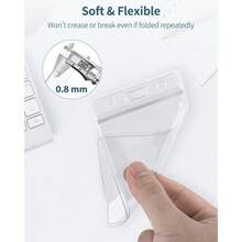 Uniclife 6 Pack Vertical ID Badge Holder - Waterproof Clear Sleeve Case Cover - Heavy Duty Protector Pouch With Resealable Zip For Proximity Key, Driver's License And Credit Cards - 6 PCS-Vertical - View 3