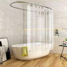 New EurCross Long Clear Shower Curtain Liner 82 Inch Length, EVA 10g Waterproof Plastic Bathroom Curtain Shower Liner 72x82 Inch  5 Weight Bottom Magnets, TransParent - Clear 72"W x 82"L (Pack of 1) - View 7