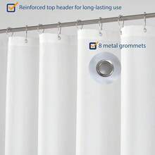 New N&Y HOME RV Shower Curtain Liner Fabric 47 X 64 Inches, Hotel Quality, Washable, Water Repellent, White Bathroom Curtains With Grommets, 47x64 - 白色 47 英吋寬 x 64 英吋長(1 包) - 查看 4