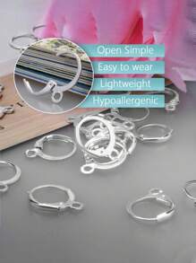 20/50 Pcs Earring Hooks, Earring Findings, Leverback Earrings, Ear Wires, Ear Hooks - Suitable For Men And Women, For Earring Making, Gold And Silver Colors