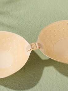 硅胶聚拢文胸垫，自粘式无肩带芒果形粘性文胸和乳房花瓣，适合小胸女性的胸部提升乳贴，夏季清凉效果，使用前请清洁皮肤，因为汗水和水可能会降低粘性 - 杏色 - 查看 6