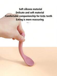 Customized 1Pair Children Silicone Fork And Spoon Children's Tableware Children's Feeding Utensils First Stage Self Feeding Utensils For Kids Personalized Gifts Winter Eve Gifts Back To School Winter Gift Ideas Boy Girl Valentine's Day, Multi-Functional, Ornamental, Letter, Solid Color, Exquisite, Colorful, Cute, Adorable, Casual, Custom, Personalized, Unique, Customized, Ideal Gifts For Him, Ideal Gifts For Her, Son, Daughter,Customized Kids Tableware,Easy Comfort,Kids,Gala Night,Modern,Colorful,Cute - Multicolor - View 2