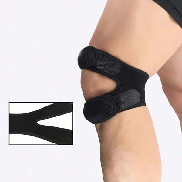 Adjustable Patella Strap Sports Knee Brace Breathable Design And Silicone Support Strip Suitable For Fitness And Outdoor Activities To Enhance Stability(Single Pack) Gym Accessories