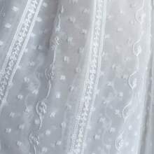 1 Piece Of Striped Chiffon Wool Ball Dot Embroidery Fabric For Spring And Summer, A Fresh And Light Woven Jacquard And Cut Flower Fabric