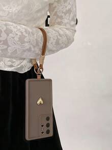 畅销手机壳，兼容三星Galaxy S25、S24、S24 Plus/S24+、S24 Ultra、S24 FE、S20、S21、S22、S23，可爱浅紫色爱心图案，兼容，配有防滑握把和挂绳，军规级防震防水防摔防刮。 - 棕色 - 查看 7