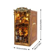 Kit de décoration de modèle d'étagère de bibliothèque inspirée, artisanat miniature en bois à assembler soi-même, idéal pour Pâques, Halloween, cadeau d'anniversaire