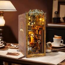 Kit de décoration de modèle d'étagère de bibliothèque inspirée, artisanat miniature en bois à assembler soi-même, idéal pour Pâques, Halloween, cadeau d'anniversaire