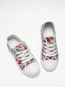 DareSee Zapatos de patinaje de moda para mujer, tenis blancos con cordones de bloques de color con estampado de leopardo y suelas gruesas, zapatos deportivos casuales para exteriores, regalos para Music Fest, Y2KFest, regreso a clases, otoño e invierno - Rosa - Ver 11