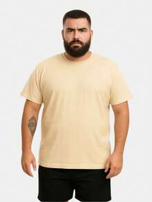 Kit 4 Men's Plus Size T-Shirts Shirt Plain Blouse Premium Cotton - 彩色 - 查看 3
