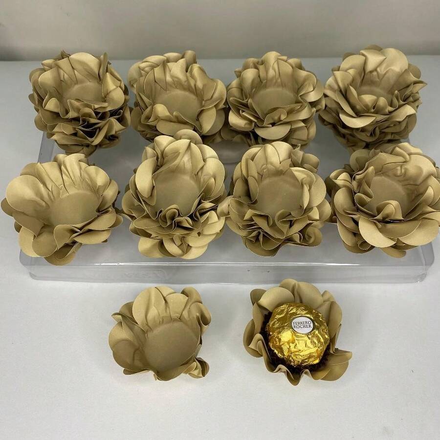 40 Cupcake Wrappers For Fine Sweets Flower Wedding Anniversary Ultrafest Lulli Style Model - Cà phê Mocha - Xem 1