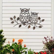 POSIGLOWTH 1pc Iron Metal Laser Cut Wall Decor, Silhouette Art, Crossborder Ecommerce Standalone Site Metal Iron Art Owl Decor, Indoor Outdoor Wall Hanging Craft Decor