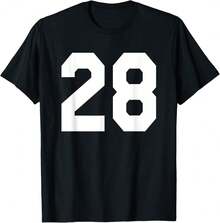 Number 28 Sports Jersey Front And Back Team Player T-Shirt;DIS Gifts For Husband - Black - View 1