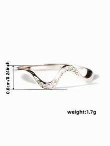 1入組簡約S925純銀戒指，女性結婚珠寶首飾