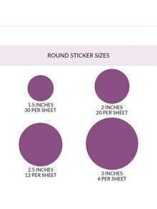 定制圆形贴纸、婚礼乙烯基贴纸、个性化商务感谢贴纸、Sage 派对礼品标签、定制圆形贴纸、学校用品、返校 - 彩色 - 查看 5