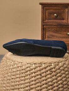 WHDXY 1 双女式平底尖头一脚蹬乐福鞋，休闲舒适通勤办公室工作鞋，适合所有季节