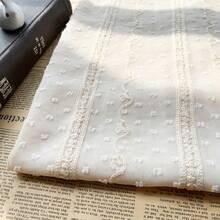 1 Piece Of Striped Chiffon Wool Ball Dot Embroidery Fabric For Spring And Summer, A Fresh And Light Woven Jacquard And Cut Flower Fabric