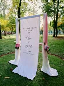 Biển chào mừng đám cưới thiết kế riêng, làm từ bông gòn, vải rèm tắm và vải voan mỏng; ba loại vải cho biểu ngữ; trang trí tiệc cá nhân hóa; biển hiệu tối giản; biển hiệu bằng vải; biển chào mừng đám cưới. ,Tình yêu vĩnh cửu - Nhiều màu - Xem 3