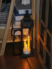 1pc/2pcs Flame LED Candle Light In Clear Plastic Holder, 7.5 Cm Diameter X 15 Cm Height, Flameless Warm Light Battery Powered For Weddings And Parties Birthday Garden Balcony Porch Ambiance Decorative Candles (Batteries Not Included)