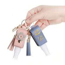 Customized Women's Summer Skin Care Toner Portable Refillable Bottle Vintage Leather Case, Keychain Pouch