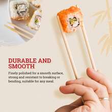 52USA Disposable Bamboo Chopsticks (100 Sets) - 9'' Long, UV Treated, Individually Wrapped Japanese And Chinese Wooden Chopsticks Bulk - 白色 - 查看 5