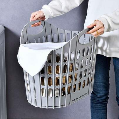 1/2 Pcs Modern Foldable Laundry Basket - Portable Wall-Mounted Detachable Multi-Function Space-Saving Dirty Clothes Storage Rack, Two Sizes Available, Durable PP Square Laundry Basket, Home And Bathroom Storage, Collapsible Laundry Basket.