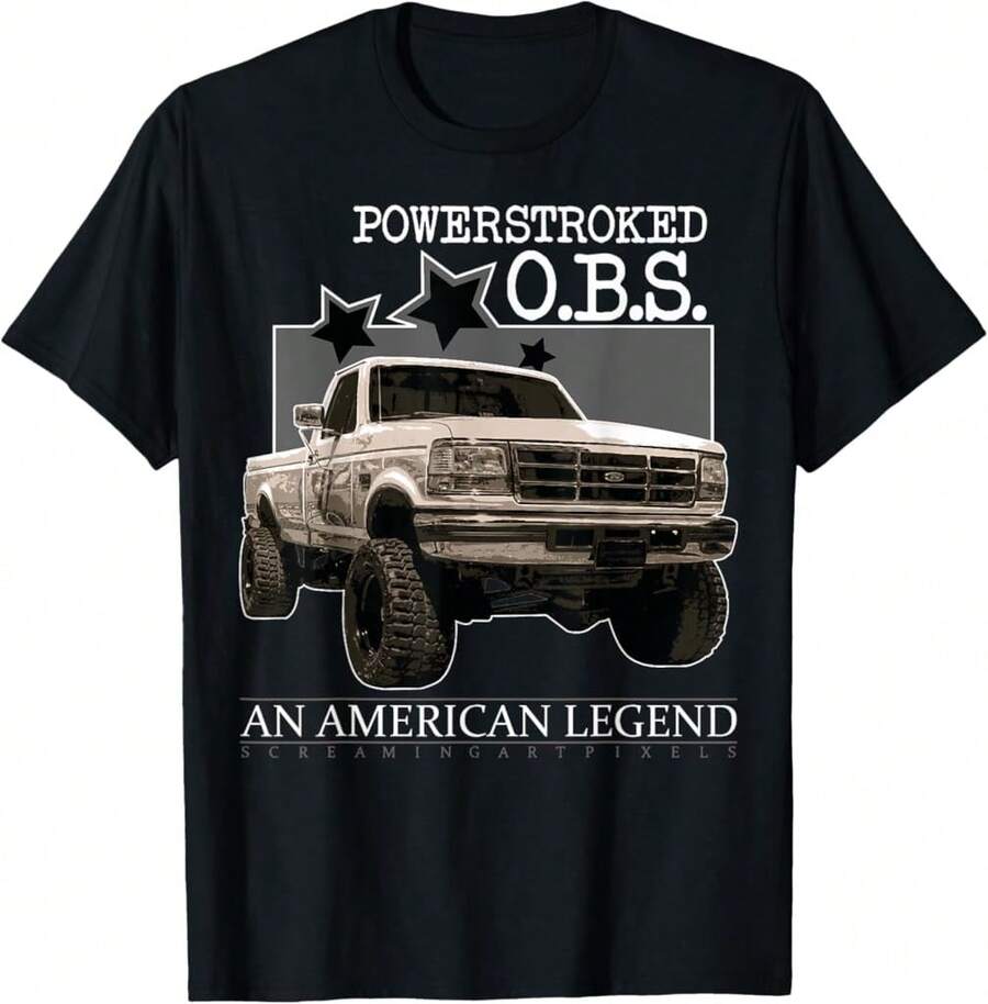 Camiseta Powerstroke Obs F350 F250 F150 7.3 6.0 6.7 - Negro - Ver 1