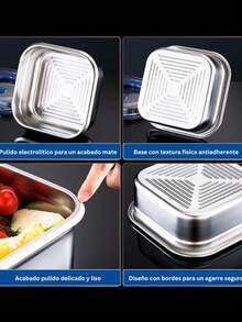 DeTODO Fiambrera Térmica de Acero Inoxidable Para el Almuerzo de 1800 ML - Plateado - Ver 4